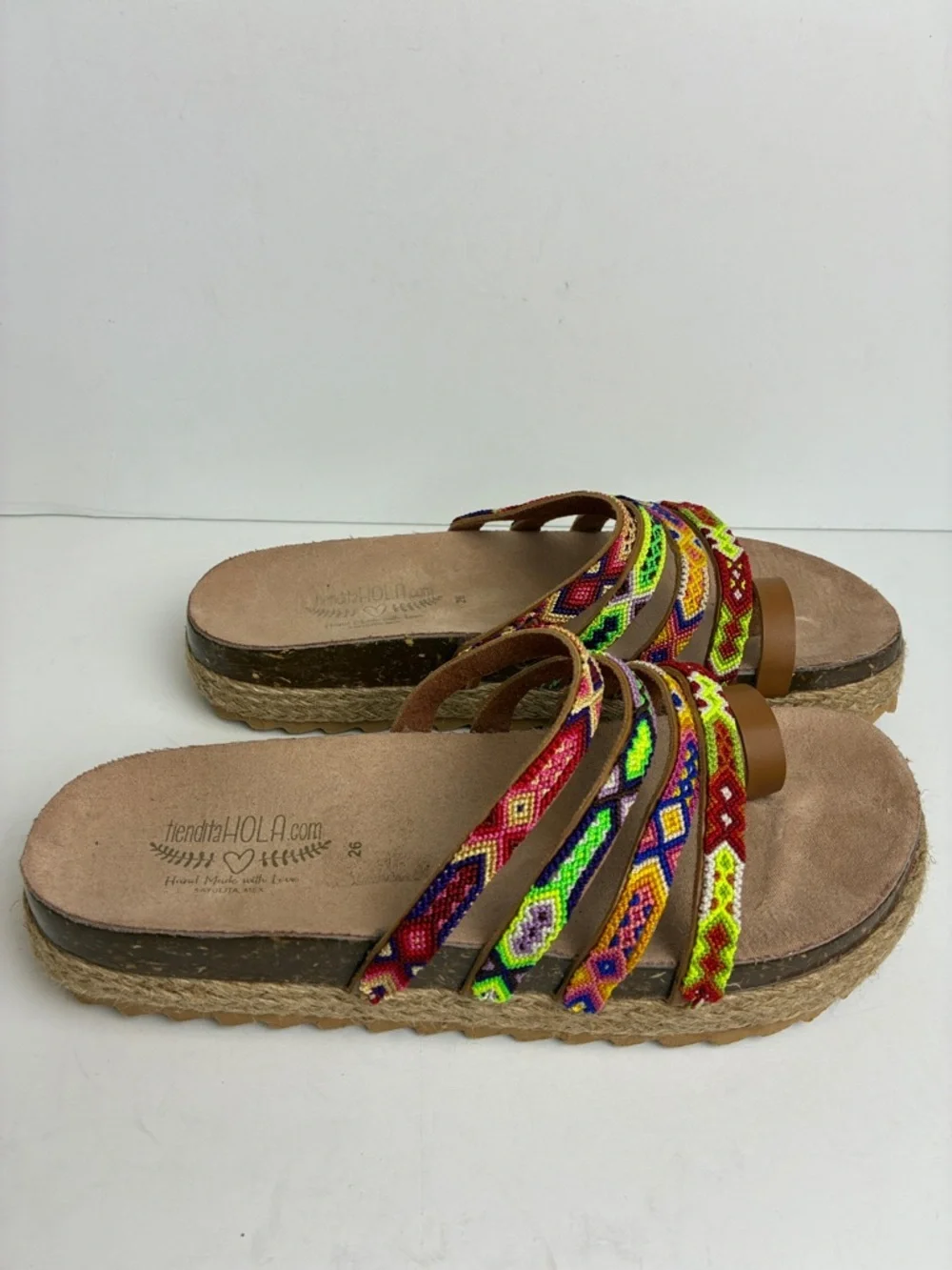 🇲🇽Authentic Leather Mexican Huarache Sandal🇲🇽 Handmade Artsan Mex 26 US 9.5-10